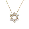 14K Yellow Gold Diamond Star of David Pendant Necklace