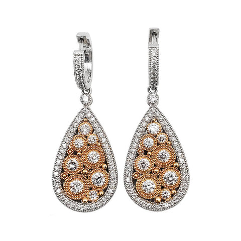 Bijan Fere 18K White & Rose Gold Diamond Earrings BF4847