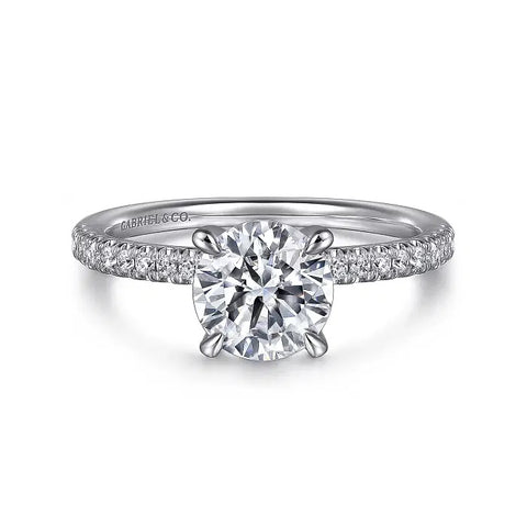 Gabriel 14K White Gold Round Diamond Engagement Ring ER16058R6W44JJ