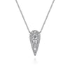 Gabriel 14K White Gold Inverted Teardrop Diamond Pendant Necklace NK6013W45JJ