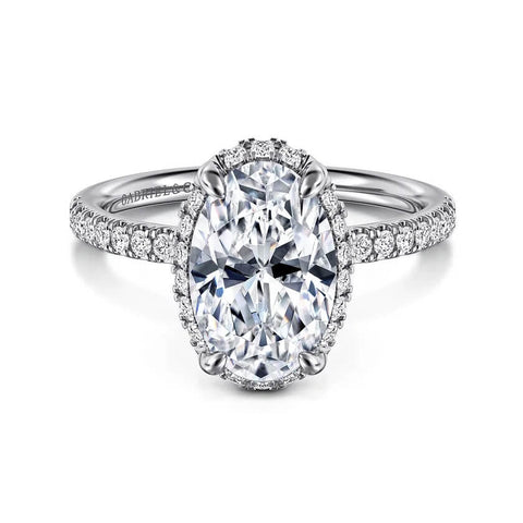 Gabriel & Co. 14K White Gold Oval Diamond Engagement Ring ER16566O10W44JJ