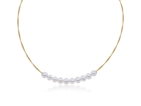 ALOR Yellow Cable Necklace with Freshwater Pearls 08-37-P901-01