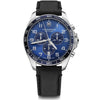 Swiss Army FieldForce Classic Chrono Blue Dial Black Leather Strap Men's Watch 241929