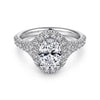 Gabriel & Co. Oval Halo Diamond Engagement Ring ER10291W44JJ