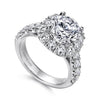 Gabriel & Co. Cushion Halo Round Diamond Engagement Ring ER11986R8W44JJ