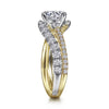 Gabriel & Co. 14K White-Yellow Gold Round Diamond Engagement Ring ER12337R6M44JJ