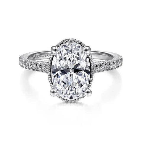 Gabriel & Co. Hidden Halo Oval Diamond Engagement Ring ER14975O8W44JJ