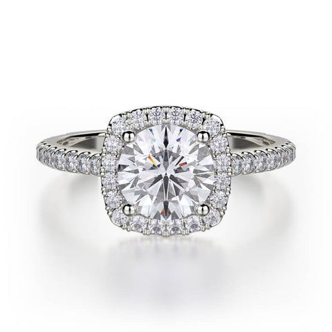 Michael M EUROPA Cushion Halo Diamond Engagement Ring R539S-1