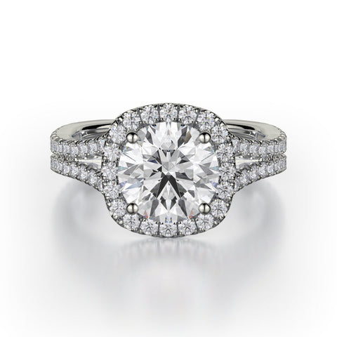 Michael M EUROPA 18K White Gold Diamond Engagement Ring R783-2