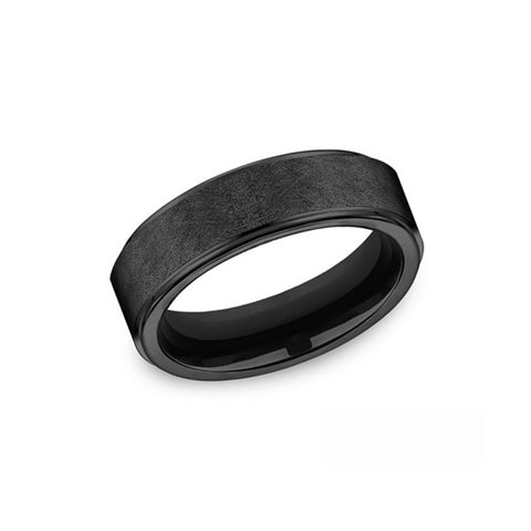 Benchmark Comfort-Fit Black Titanium 7mm Men's Wedding Band CF67891