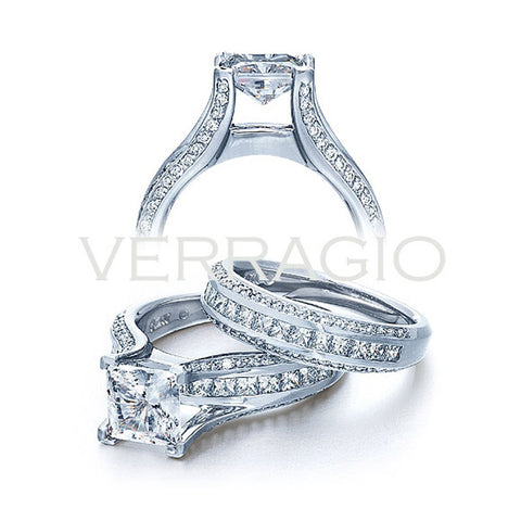 Verragio 3 Row Channel Princess Cut Diamond Engagement Ring CLASSICO-0262