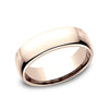 Benchmark 14K Rose Gold Euro-Dome Comfort-Fit Classic 6.5mm Men's Wedding Band EUCF165