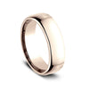 Benchmark 14K Rose Gold Euro-Dome Comfort-Fit Classic 6.5mm Men's Wedding Band EUCF165