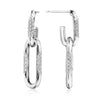 Tacori 18K White Gold Diamond Double Link Earrings FE822