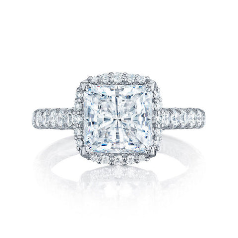 Tacori Platinum Princess Cut Halo Diamond Engagement Ring HT254725PR75