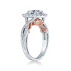 Verragio 18K White & Rose Gold Cushion Engagement Ring INSIGNIA-7086CU-TT
