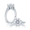 A.JAFFE Platinum Deco Floral Halo Engagement Ring MES645/169