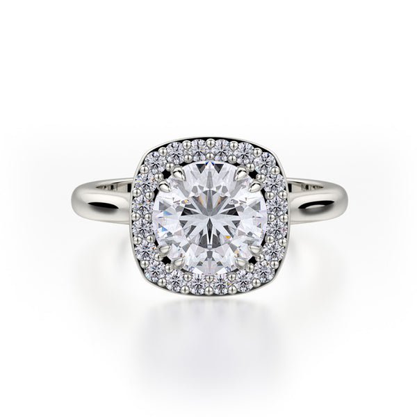 Michael M Bold Round Center Diamond Engagement Ring R721-1.5