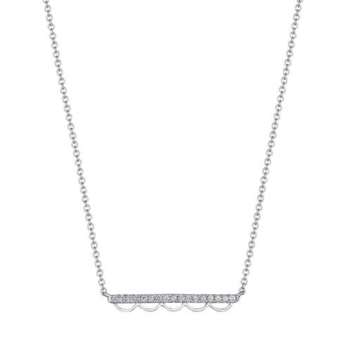 Tacori Crescent Bar 14K White Gold Diamond Necklace SN250FW