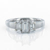 A.JAFFE 18K White Gold Emerald-Cut Diamond Engagement Ring WR0463/100