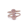 ALOR Classique 18K Rose Gold & Carnation Cable Diamond Ring 02-26-1252-11