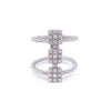 ALOR 18K White Gold Gray Cable Diamond Ring 02-32-1334-11