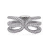 ALOR Classique 18K White Gold Gray Cable Diamond Ring 02-32-2818-11