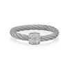 ALOR Barrel Gray Cable Diamond Stackable Ring 02-32-S917-11