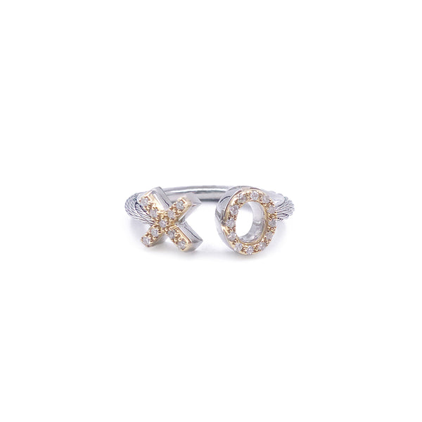 ALOR 14K Yellow Gold Gray Cable Diamond Ring 02-33-2035-XO