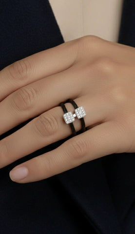 ALOR Roll the Dice Black Cable Diamond Ring 02-52-1254-11