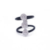 ALOR Noir 18K White Gold Black Cable Diamond Ring 02-52-1332-11