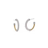 ALOR Classique 18K White Gold Yellow Cable Diamond Hoop Earrings 03-37-2111-11