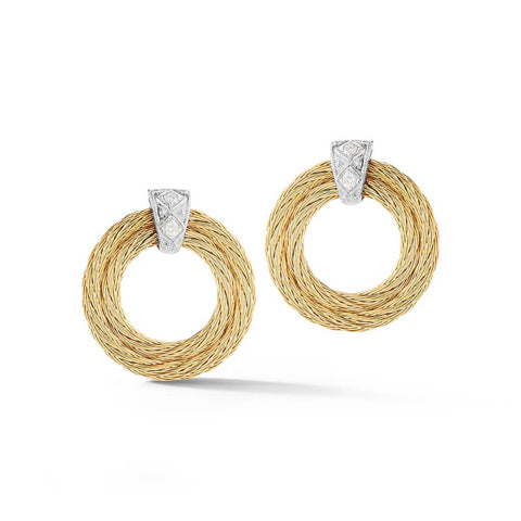 ALOR Cable Wreath Earrings with 18kt Gold & Diamonds 03-37-S026-10