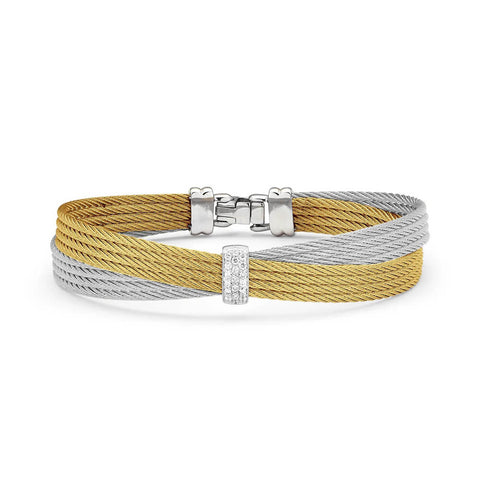 ALOR Grey & Yellow Petite Bow Bracelet 04-34-S551-11