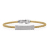 ALOR 18K White Gold & Yellow Cable ID Station Bracelet 04-37-4054-11
