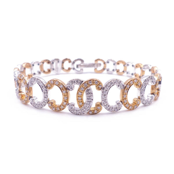 ALOR Cignature 18K Rose & White Gold Diamond Bracelet 06-04-7272-11
