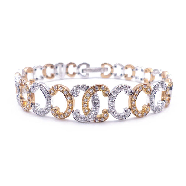 ALOR Cignature 18K Rose & White Gold Diamond Bracelet 06-04-7272-11
