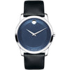 Movado Museum Classic Blue Dial Black Leather Strap Men's Watch 0606610