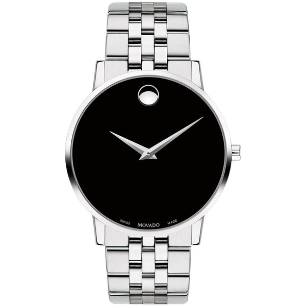 Movado Museum Classic 40MM Black Dial Steel Bracelet Men's Watch 0607199