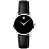 Movado Museum Classic Black Dial Black Leather Strap Women's Watch 0607274