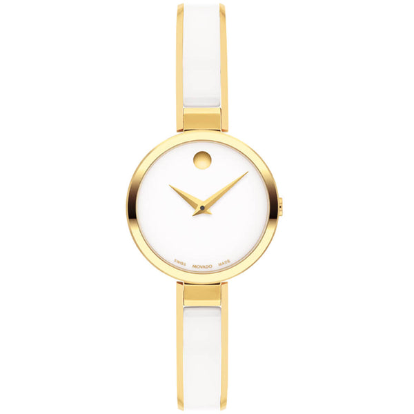 Movado Moda 24mm Ceramic and Yellow Gold PVD Women's Watch 0607715