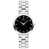 Movado Faceto Diamond Black Dial Stainless Steel Bracelet Women's Watch 0607866
