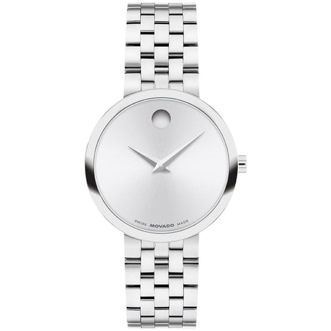 Movado Museum Classic Silver White Dial Stainless Steel Women's Watch 0608004