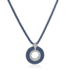 ALOR Petite Open Circle Blueberry Cable Necklace 08-64-0065-11