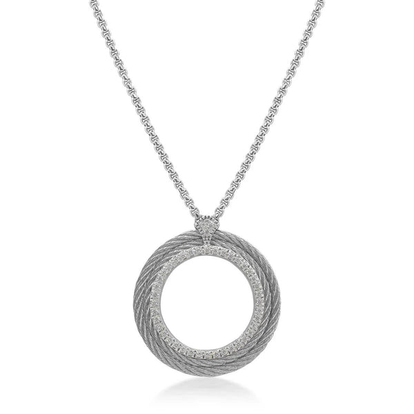 ALOR Large Open Circle Diamond Necklace 08-32-1065-11