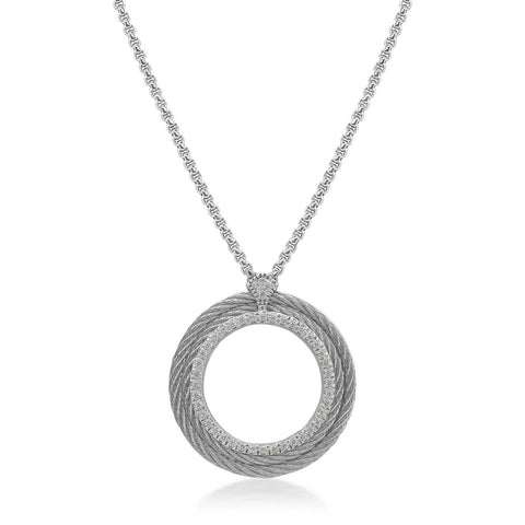 ALOR Large Open Circle Diamond Necklace 08-32-1065-11
