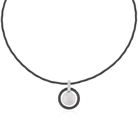 ALOR Women's Black Disc Necklace 08-52-1342-11