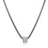ALOR Black Chain Barrel Necklace with 14kt Gold & Diamonds 08-52-3913-11