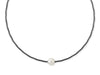 ALOR Black Cable Choker Necklace with Freshwater Pearl 08-52-P102-00