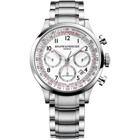 Baume et Mercier Capeland White Dial Chronograph Men's Watch 10061